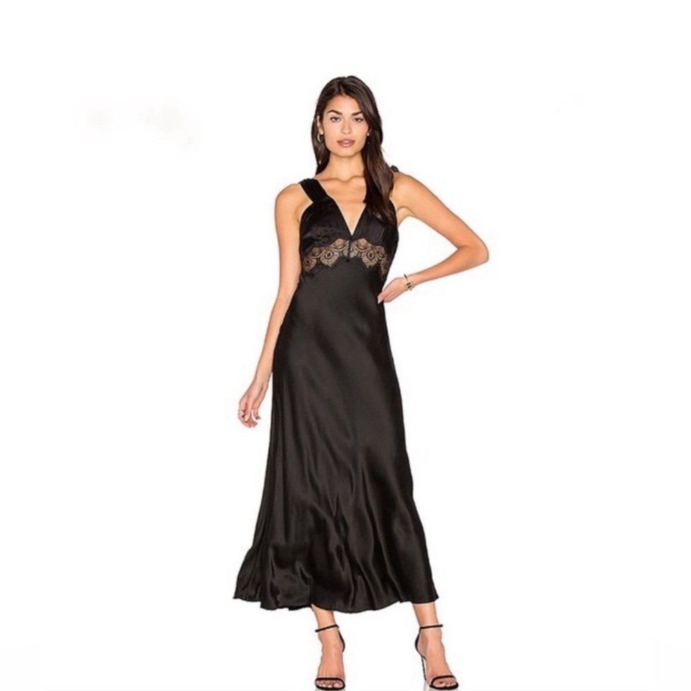 LPA Black Dress Lace detail Revolve S